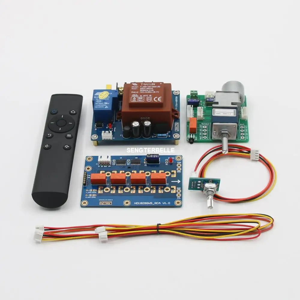 Hi-end ALPS 27 Motor Potentiometer Remote Control Volume Preamp Board +Power Supply + Audio Switch Board