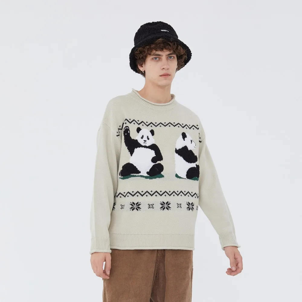 

Kawaii Cute Cartoon Vintage Clothes Knitted Retro Sweater Harajuku Men Clothing Pull Homme Tops Sweaters Pullover Sweter Nice