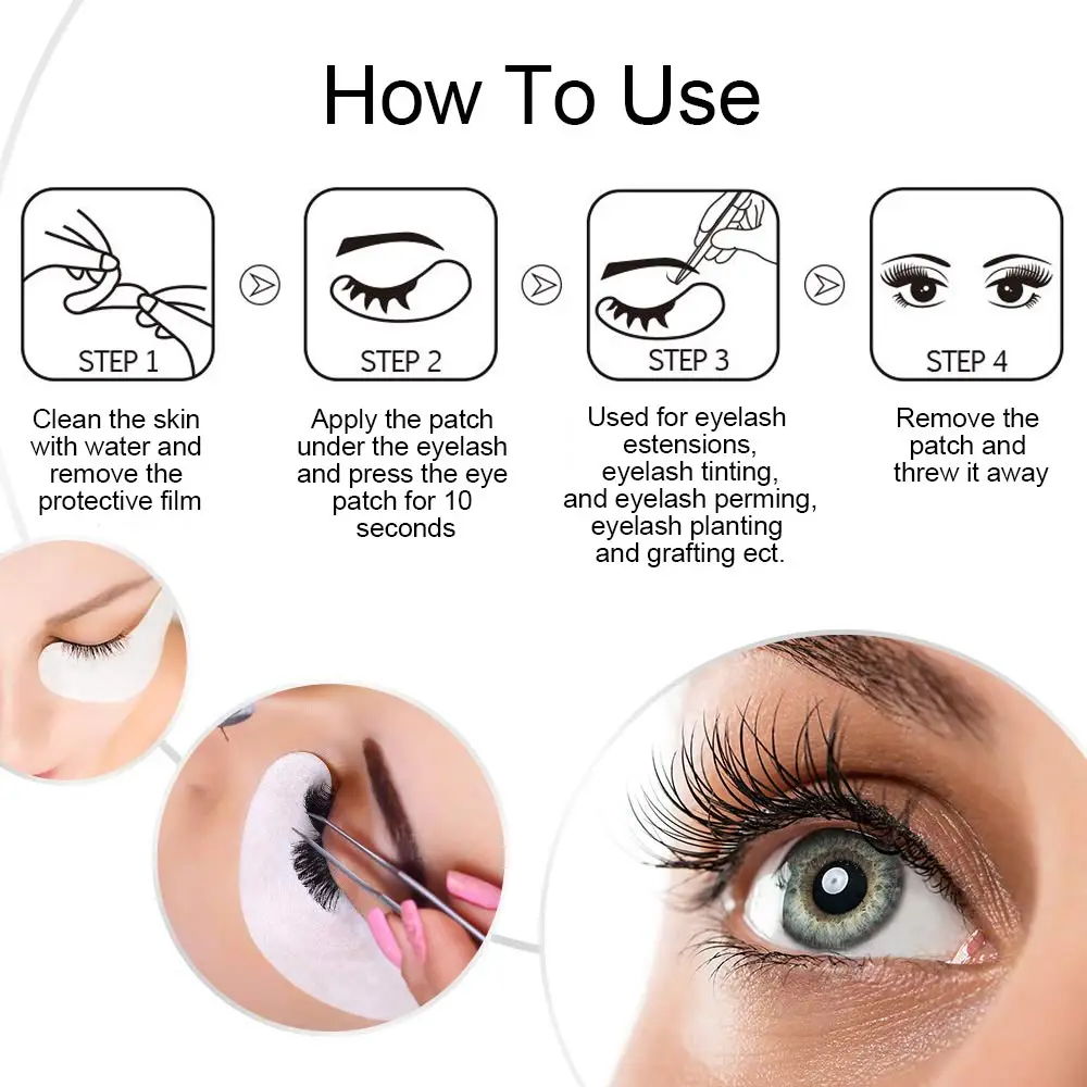 50Pairs Lash Extension Eye Stickers Hydrogel Patches Grafting Eyelashe Under Eye Pads Eyelashes Extension Lashes Tools Makeup