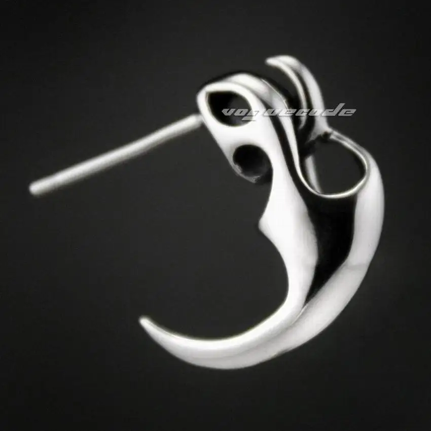 

925 Sterling Silver Claw Earring Mens Biker Rocker Earring 8M004
