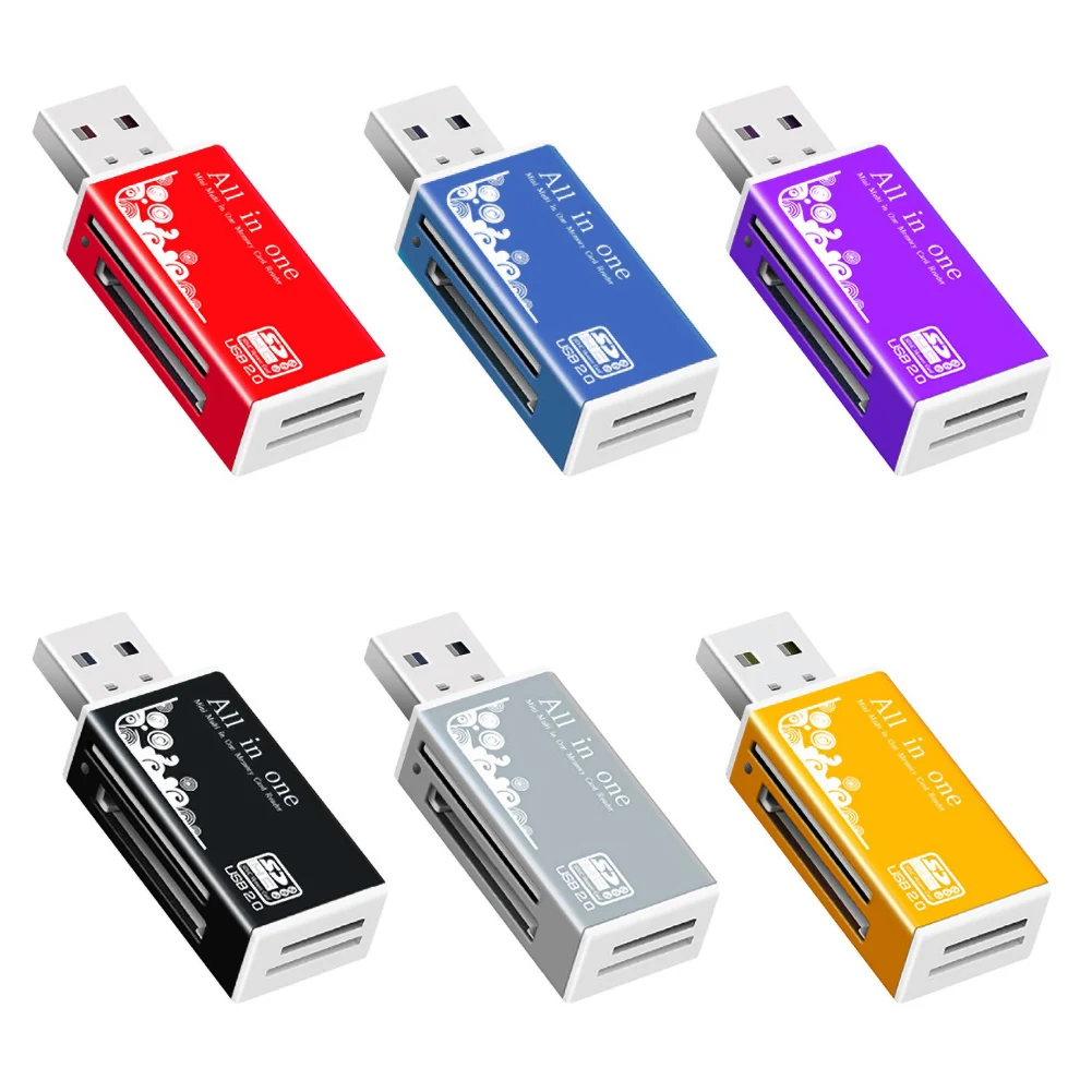 Multifunctional USB 2.0 Micro-SD/TF/CT/MS/SDHC/MMC Memory Card Reader Adapter