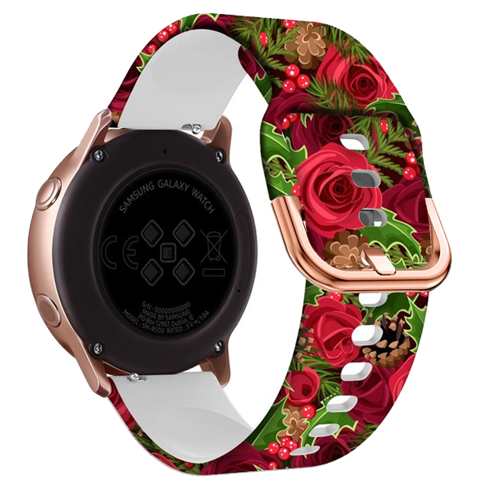 Correa de silicona con impresión de 20mm para reloj Garmin Approach S40/vivoactive 3/HR/3t/645, correa de pulsera para Garmin Venu SQ /Move 3