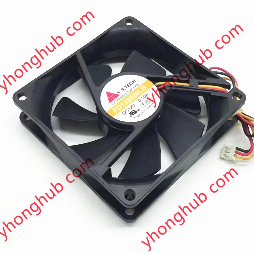 

Y.S TECH FD128020LB DC 12V 0.10A 80x80x20mm 3-Wire Server Cooling Fan