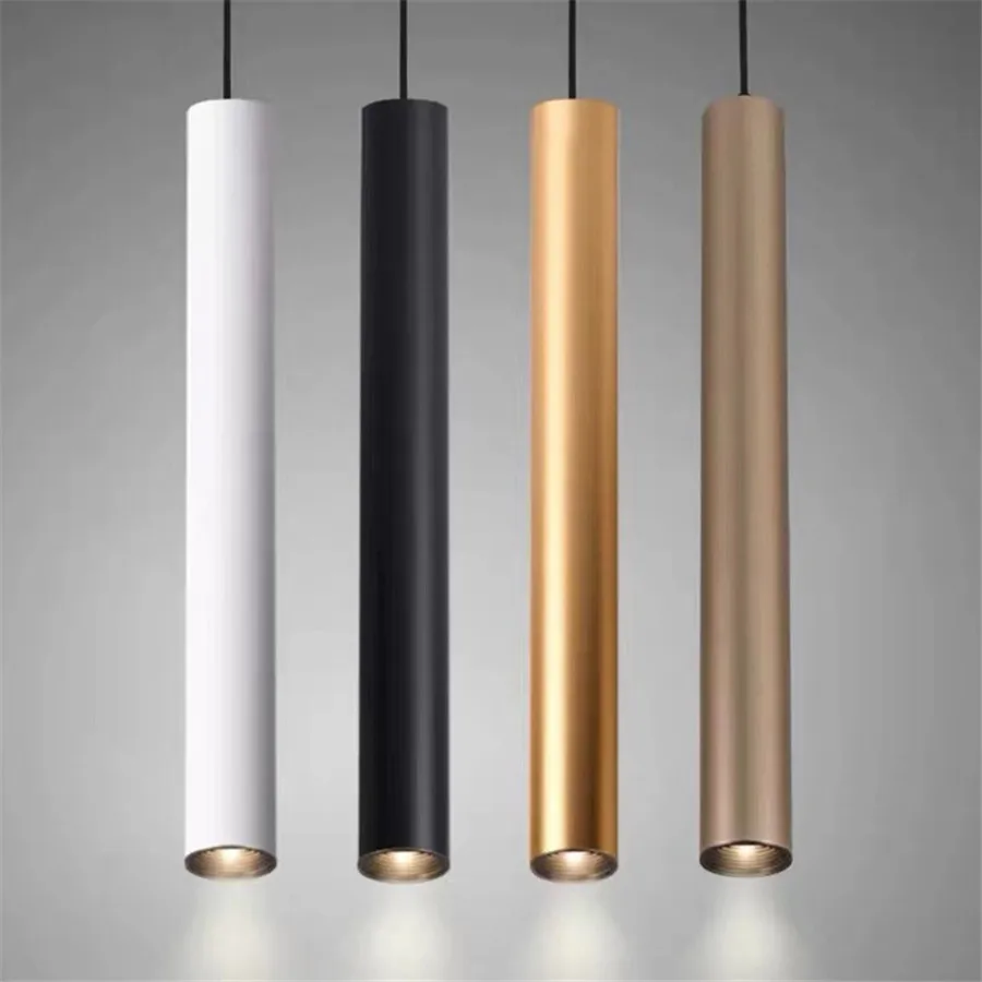 Imagem -02 - Cilindro Led Pendant Lights Lâmpadas de Tubo Longo Cabo de Fundo Lâmpada Pendant Cozinha Sala de Jantar Loja Bar Decoração 30 cm 40 cm 50cm