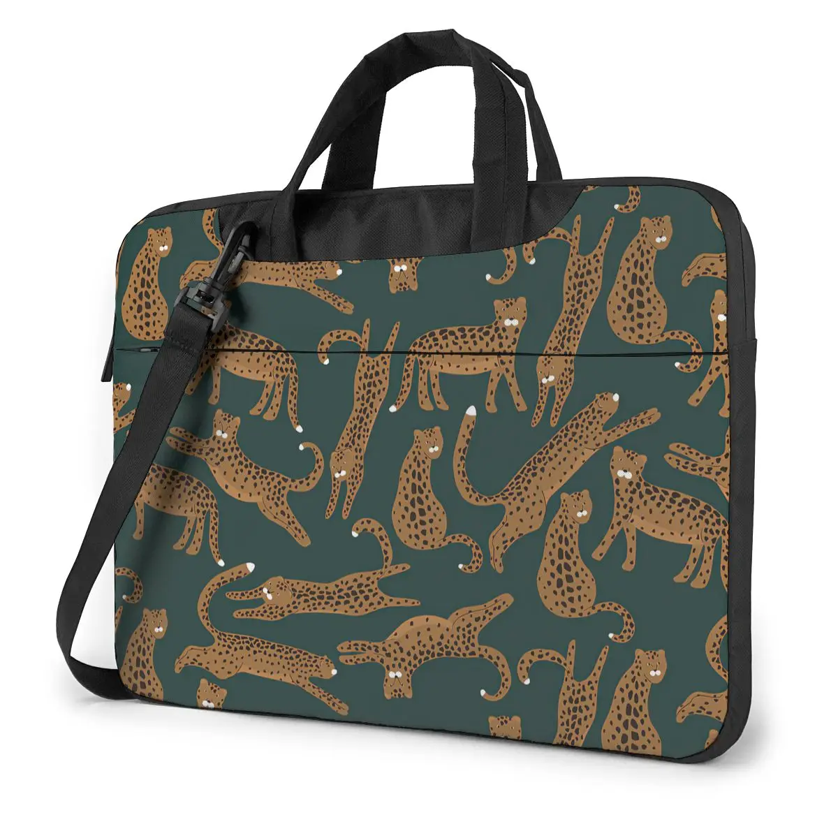 

Hand Drawn Leopard Pattern Laptop Bag Case Protective Vintage Computer Bag Bicycle Crossbody Laptop Pouch