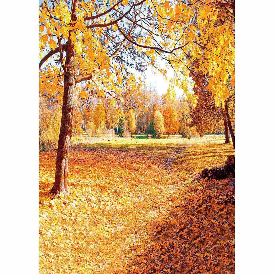 Photo Backdrops Autumn Park Fallen Leaves Computer Printed Photography Backgrounds for Children Portrait Photophone Studio Props