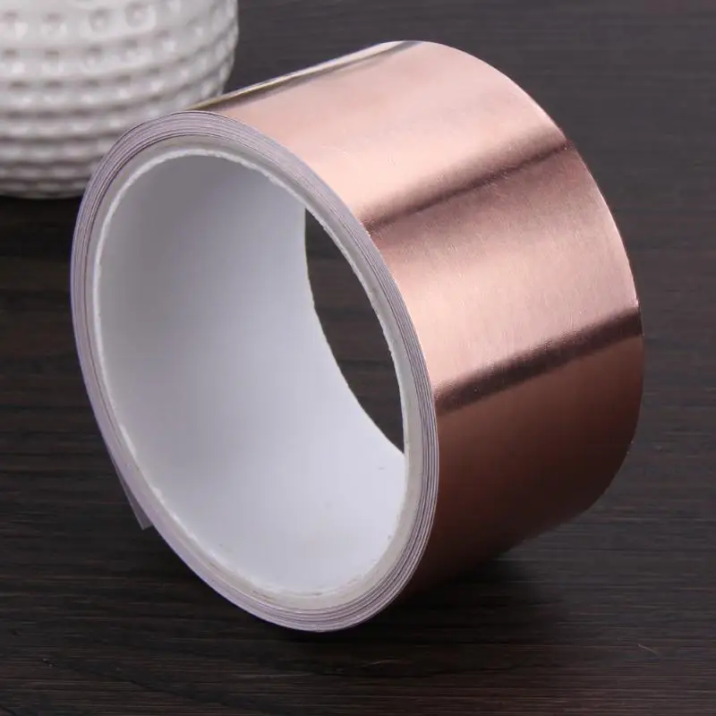 50mm X 5.5m Double Conductive Adhesive EMI Shielding Copper Foil Tape for slug repellent EMI shielding stained glass Copper Tape