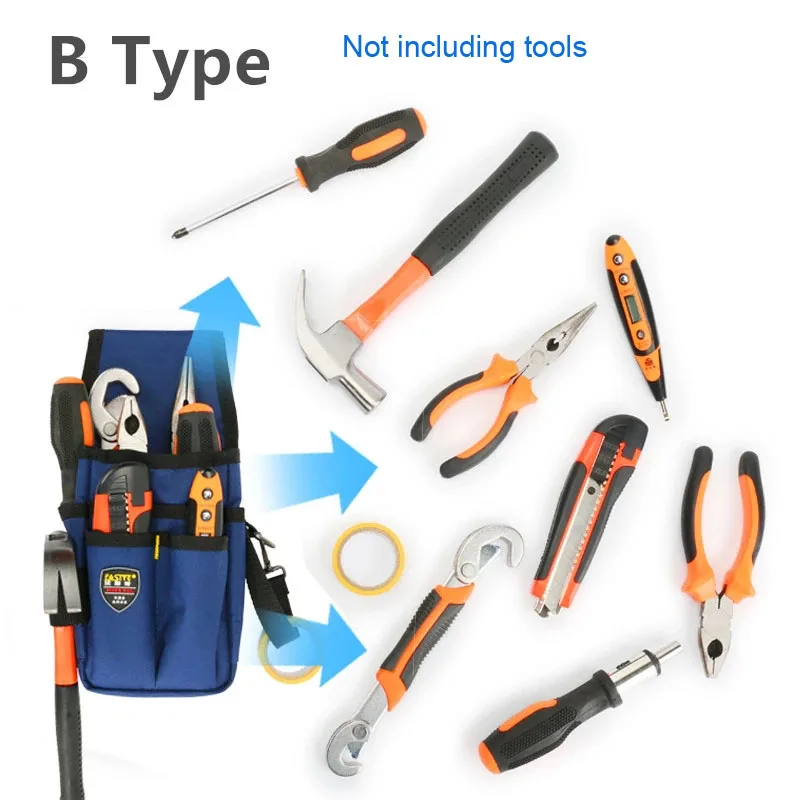 Borsa porta attrezzi multifunzione elettricista borsa portaoggetti portatile ad alta capacità borsa in tela Organizer tasca per cintura