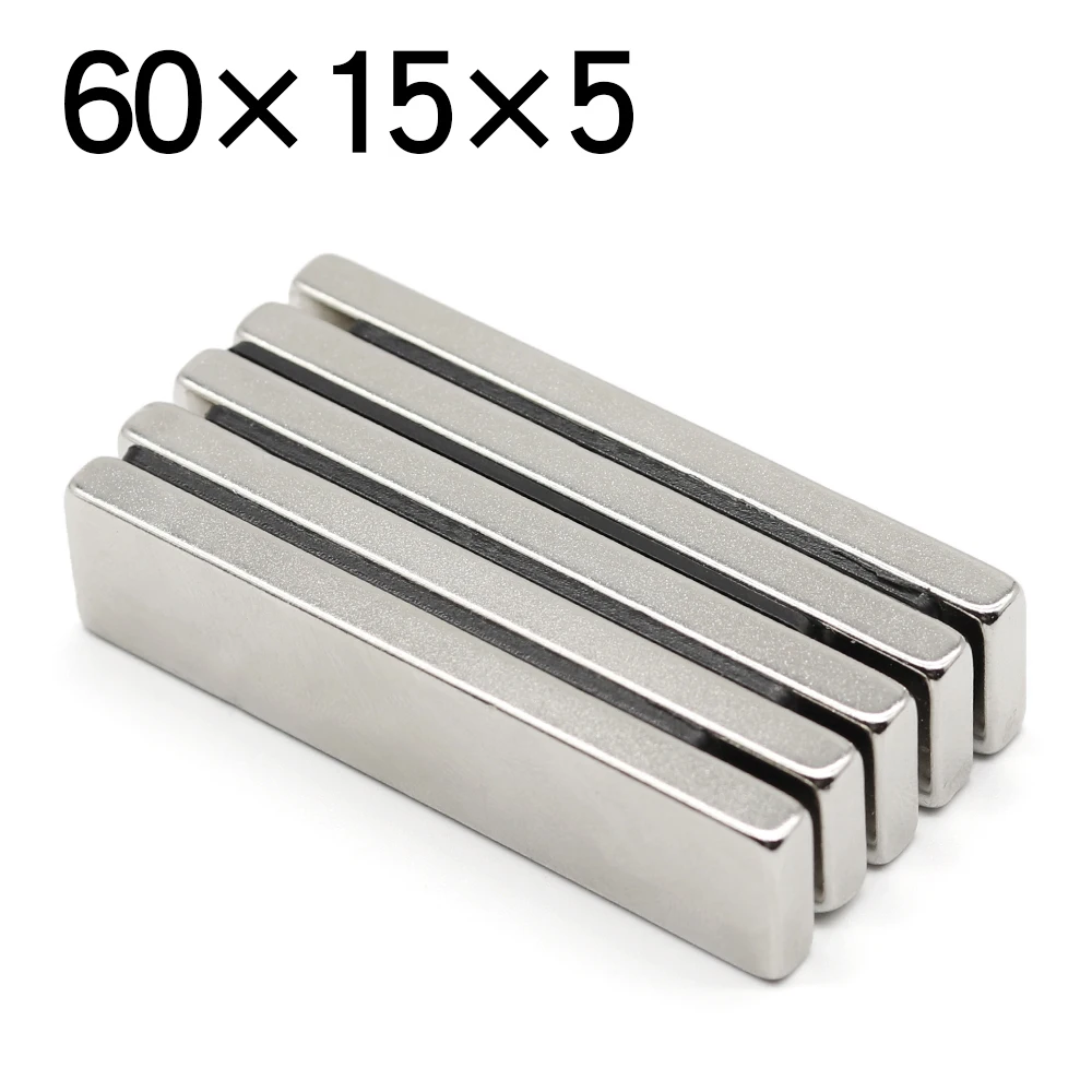 

1/2/5 Pcs 60x15x5 Block NdFeB Neodymium Magnet N35 60mm x 15mm x 5mm Super Powerful imanes Permanent Magnetic 60*15*5