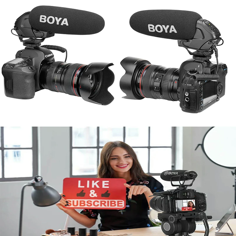 BOYA BY-BM3031 On-Camera Microphone PAD Switch: -10dB, 0, 20dB & 3.5mm Input for DSLR Cameras, Video Cameras, Recorders