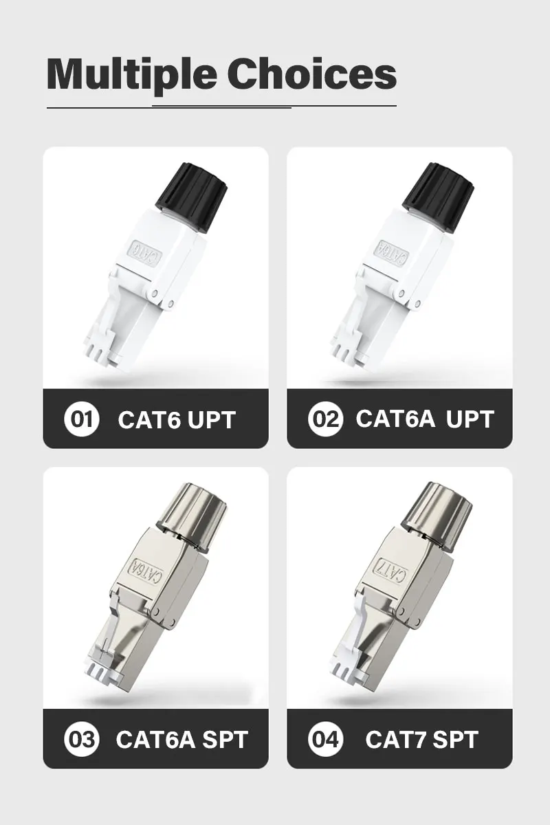 ZoeRax RJ45 Cat8 Cat7 Cat6A-Steckverbinder, werkzeuglose, wiederverwendbare Ethernet-Abschlussstecker, Internetstecker, schnelle Feldinstallation – Detail 2