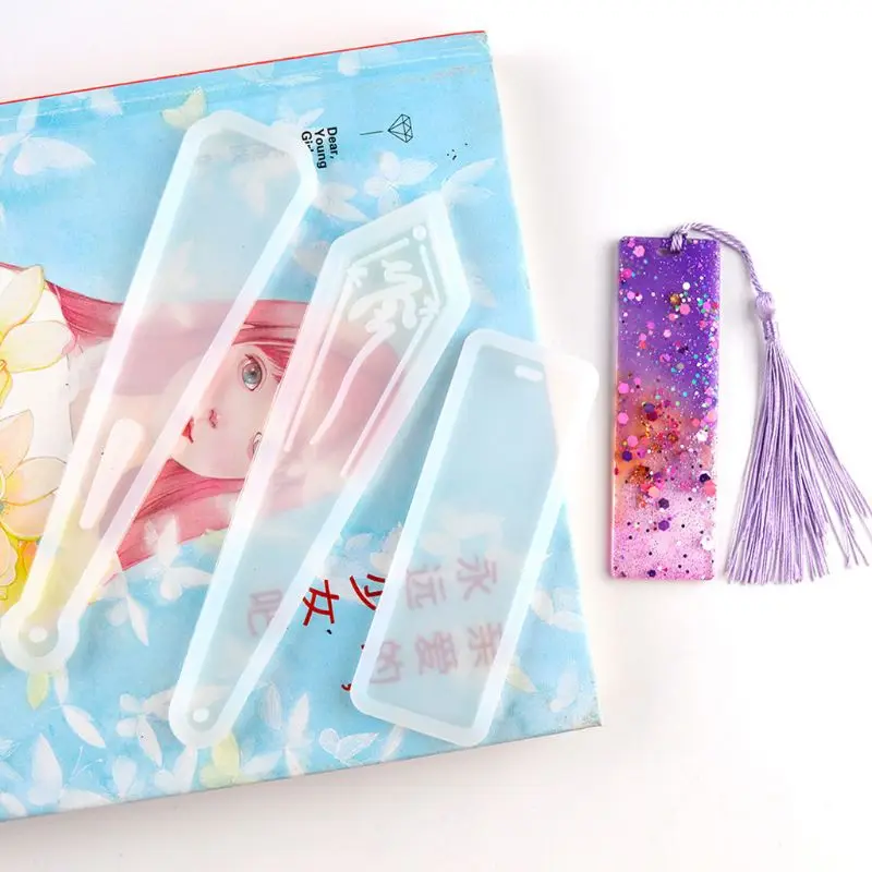 Handmade Token Bookmark Mould Rectangle Bookmark Silicone Mold Epoxy Resin Casting Molds Art Craft Tools Jewelry Making