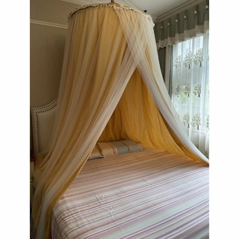 Hanging Dome Mosquito Net Bed Canopy Romantic Shading Double Layer Bed Valance Anti-mosquito Home Textiles Bedcover Curtain