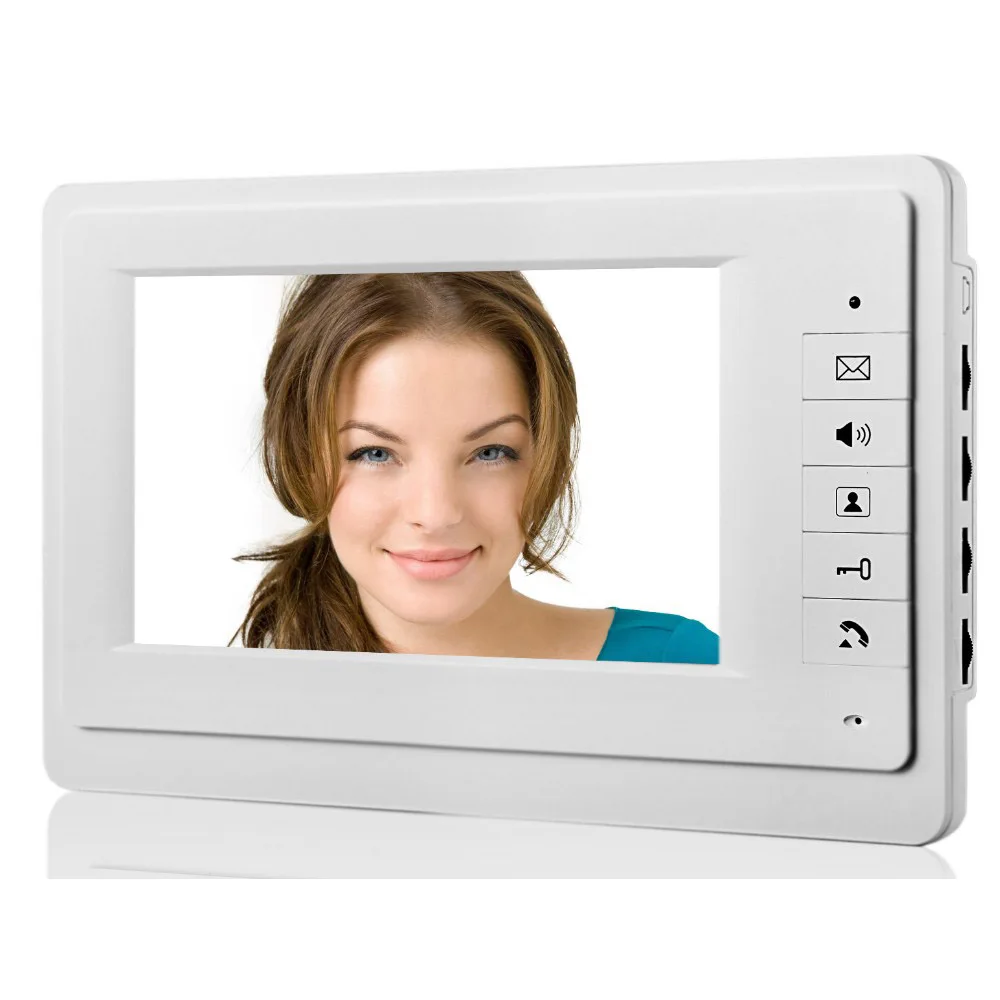 7 "Screen Videodoorphone Deurbel Intercoms Ysteem Nachtzicht Waterdichte Camera + Voeding + Deur Exit + Rfid keyfobs Unlock