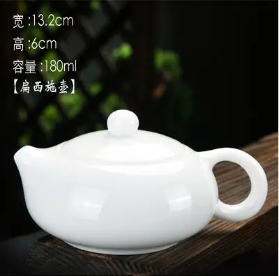 Heldere glazuur Suet Jade keramische theepot, huishoudelijke zijhandvat Xishi Pot, Chinese Kungfu theepot, witte porseleinen theeset