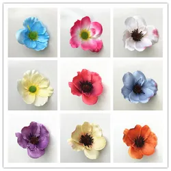 15pcs 7cm Silk Cherry Blossoms Artificial Poppy Rose Flower Heads For DIY Wedding Garden Home Decoration Scrapbooking Wreath