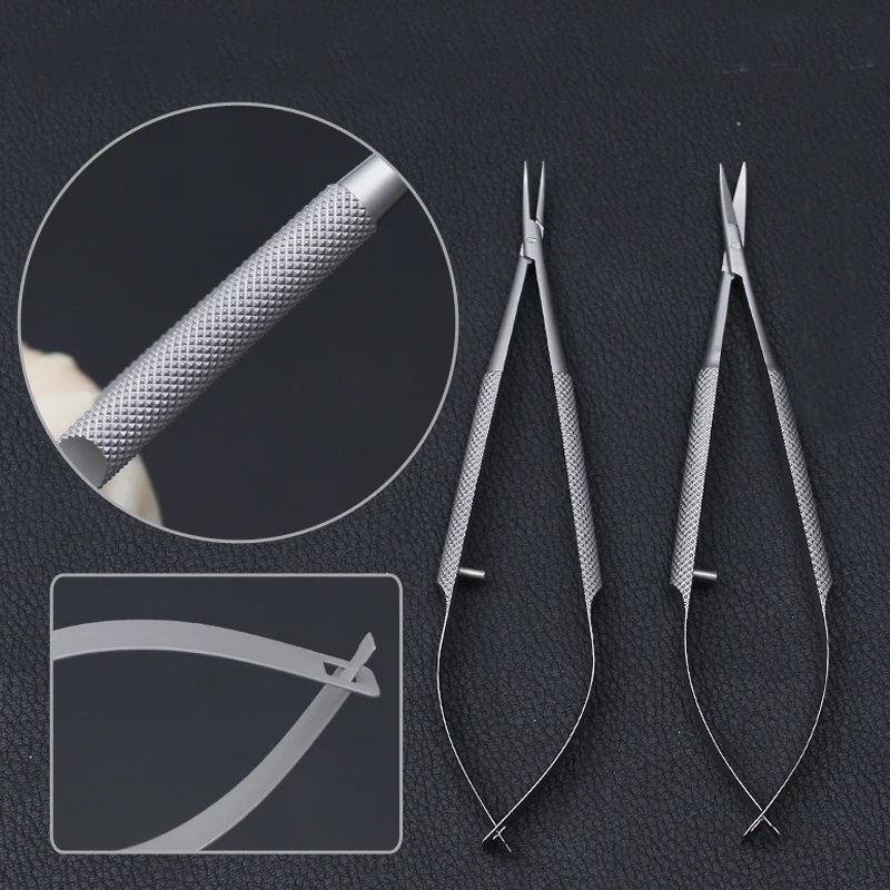 New 4pcs/set ophthalmic microsurgical instruments 12.5cm scissors+Needle holders +tweezers stainless steel surgical tool