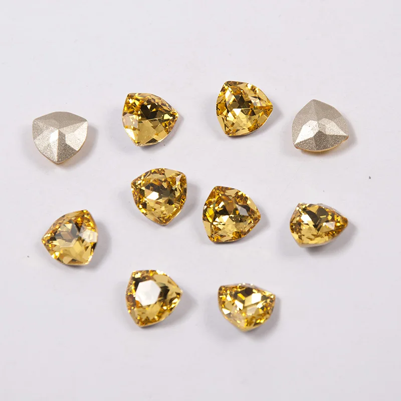 YANRUO 4706 All Sizes Light Topaz Trilliant Glitter Strass Crystal Craft Gems Point Back Sewing Rhinestones For Dress