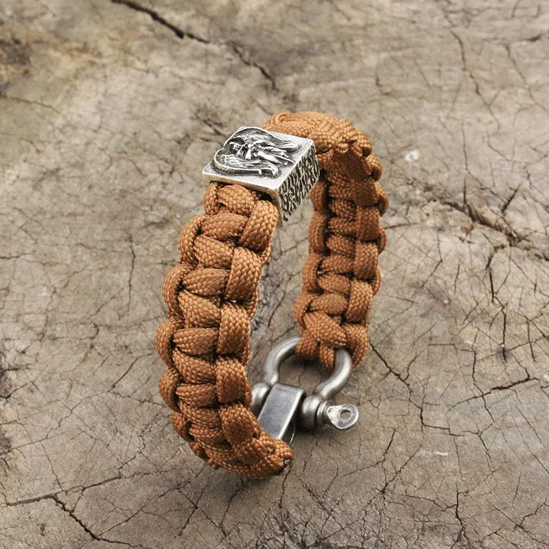 1pcs viking men bracelet Archangel St.Michael Bracelet Handmade nylon rope woven bracelet