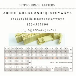 307PCS/SET Time New Roman Font style brass hot foil stamping letters ,Based on 