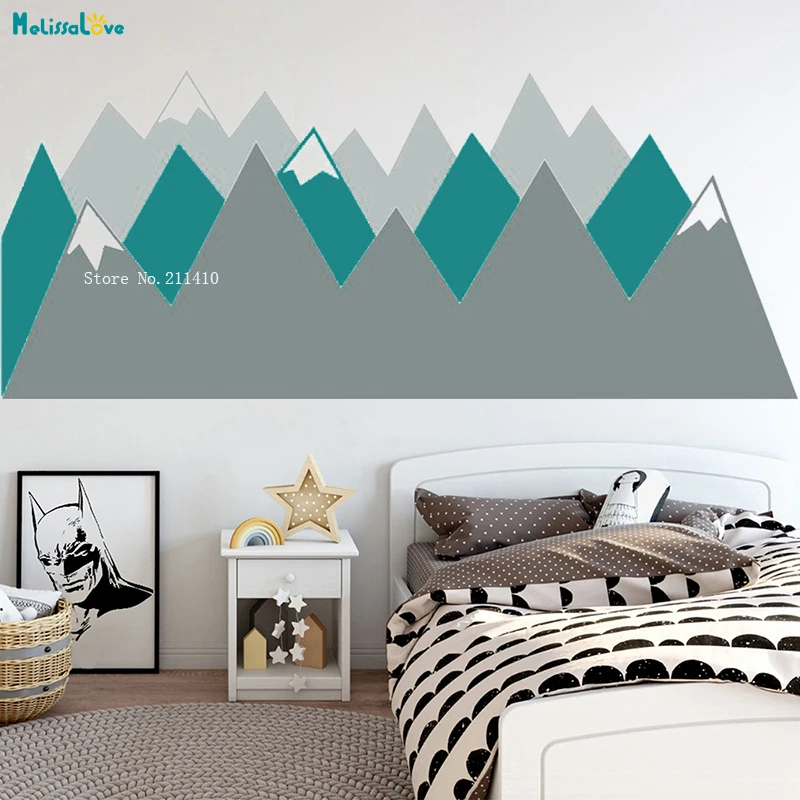 Quiet Mountains Scattered In Peace Wall Sticker Decals New Born Boy Room Lovely Decor Large Size Art Murals Removable YT2457-6