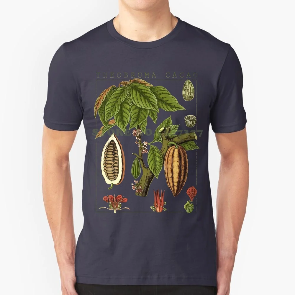 Camiseta de moda para hombre, camisa con estampado de plantas, Jardín Botánico, fruta, flor, Cacao, dulce, cuello redondo, verano, gran oferta
