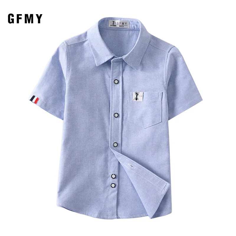 Children Shirt Summer Boys Kids Short Sleeve Top New Arrival Baby Boys Shirt School Boys Shirts Turn-down Collar Girls Shirt