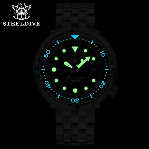Imagen 2 del producto Steeldive SD1975 esfera de Color caramelo bisel cerámico 30ATM 300m impermeable acero inoxidable NH35 atún reloj de buceo para hombre automático