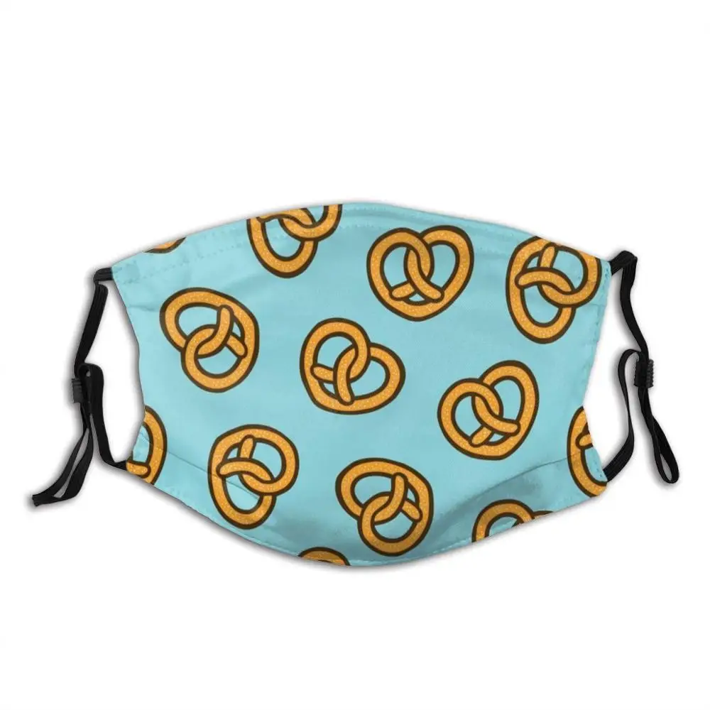 

I Heart Pretzels Pattern Funny Print Reusable Pm2.5 Filter Face Mask Pretzel Pretzels Snack Food Foodie Salt Salted Twist