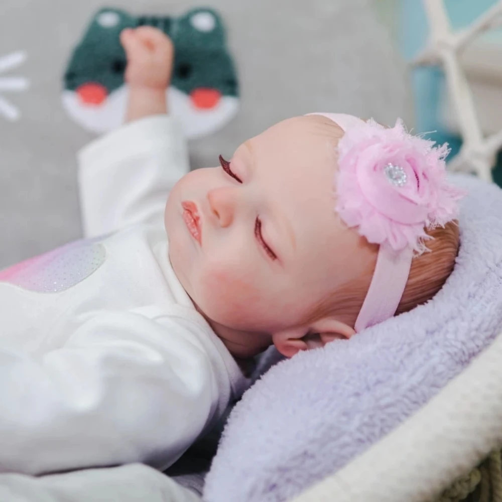 

Кукла Bebe с 49 см спящей девушкой, мягкое тело, гибкие волосы для рисования вручную, объемный тон кожи с венами, Реалистичная кукла премиального размера