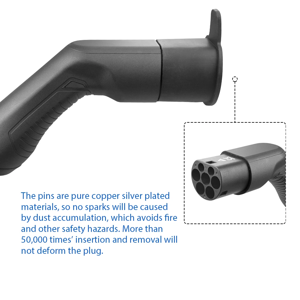 Morec EV Car Charger Charging Cable 1 Phase or 3 Phase Electric Vehicle 16A-32A Type 2 Female to Male IEC 62196 Plug Length 5M