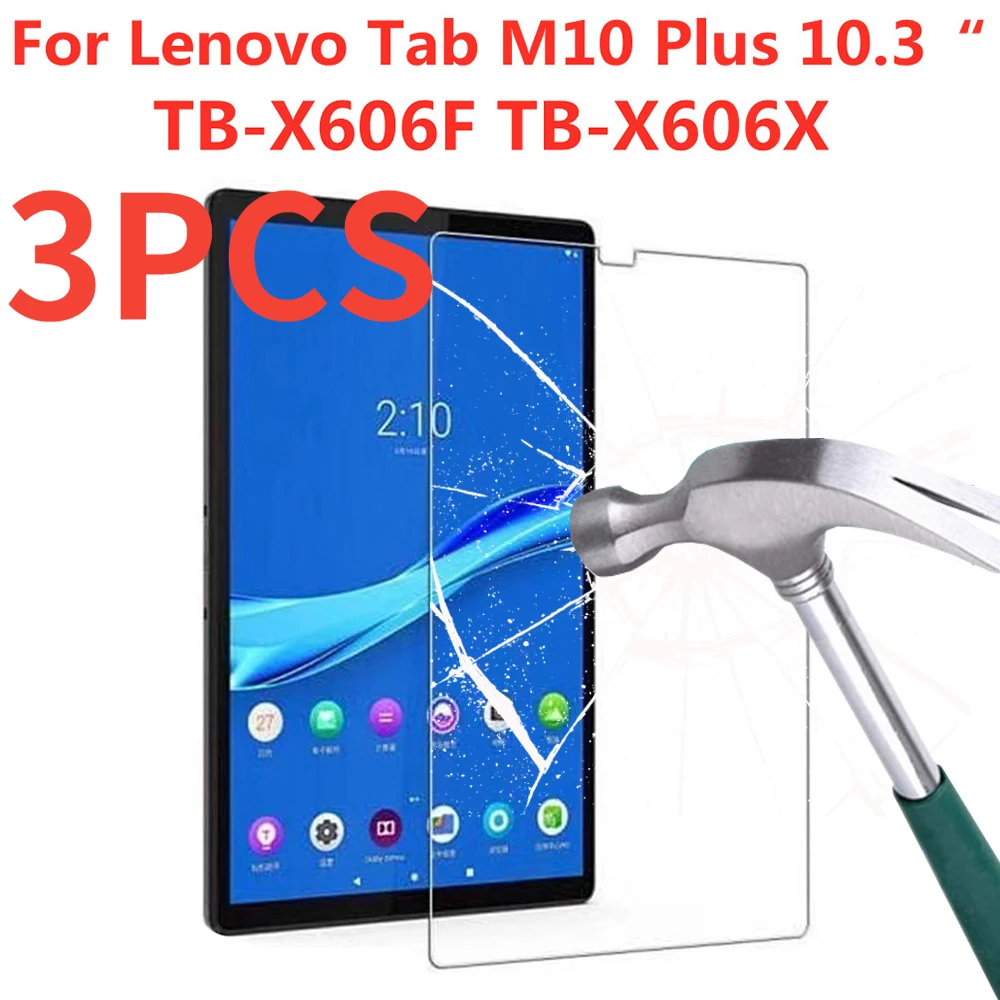 3 Polegada TB-X606 x606f bolha livre tablet protetor de tela de vidro temperado para lenovo tab m10 mais fhd 10.