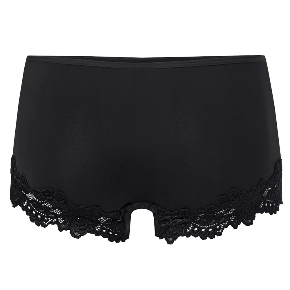 Mulheres negras micro shorts femininos confortáveis calças macias senhoras sexy roupa interior fina calça de renda cueca casual lingerie