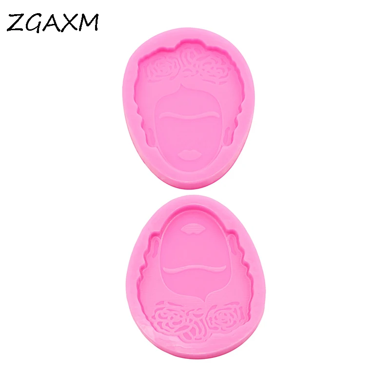 LM 715 Shiny Earring rose head silicone mold Food Grade Baking silicone Mould casting epoxy art supplies keychain clay Mould