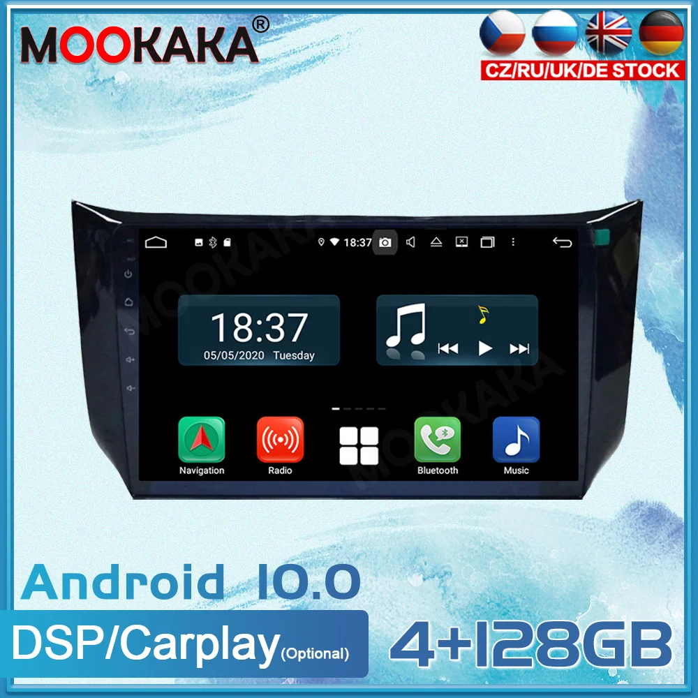 4+128G Android 10 For Nissan Sylphy 2012-2018 Car Radio GPS Navigation Multimedia Player Radio Tape Auto Stereo Headunit Carplay