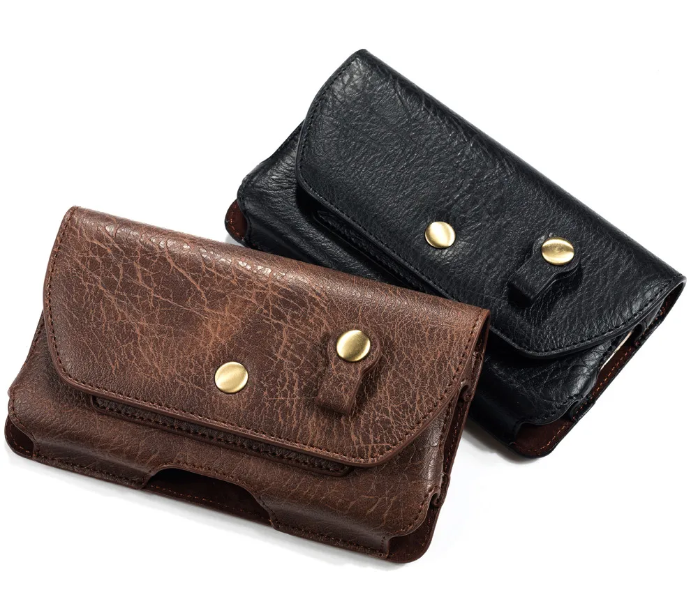 Skórzane etui na telefon z klipsem do paska Męska torba na iPhone 16 15 14 Plus 13 12 Pro Max, Xiaomi 14T 13T, Redmi Note 11 10 Holster Pouch