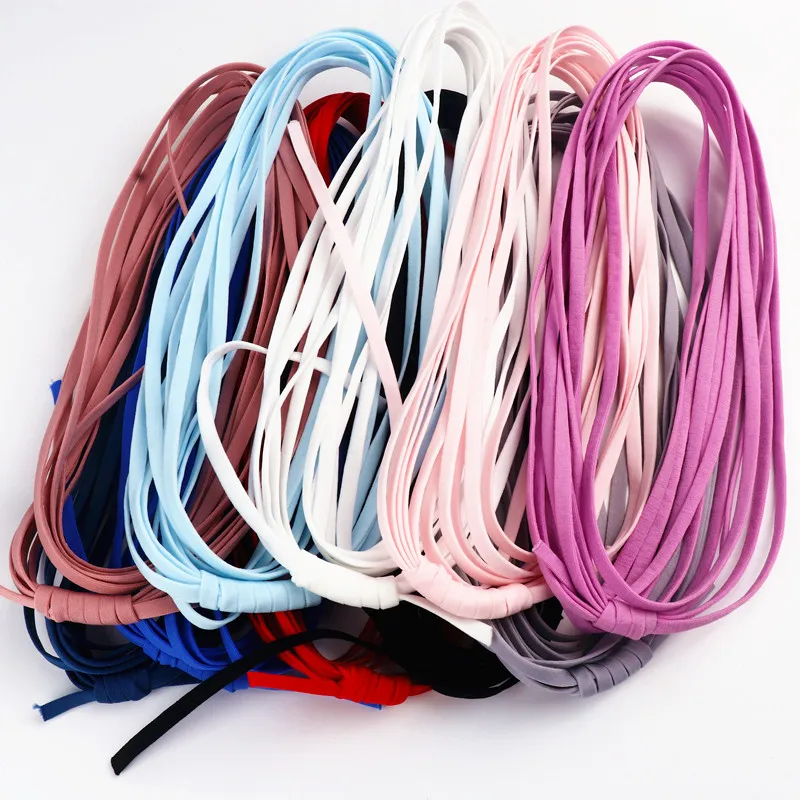 5yards 5mm Colorful Soft Mask Elastic Band Core Flat Mask Elastic Rope White Rubber Band Elastic Line DIY Sewing Accessories