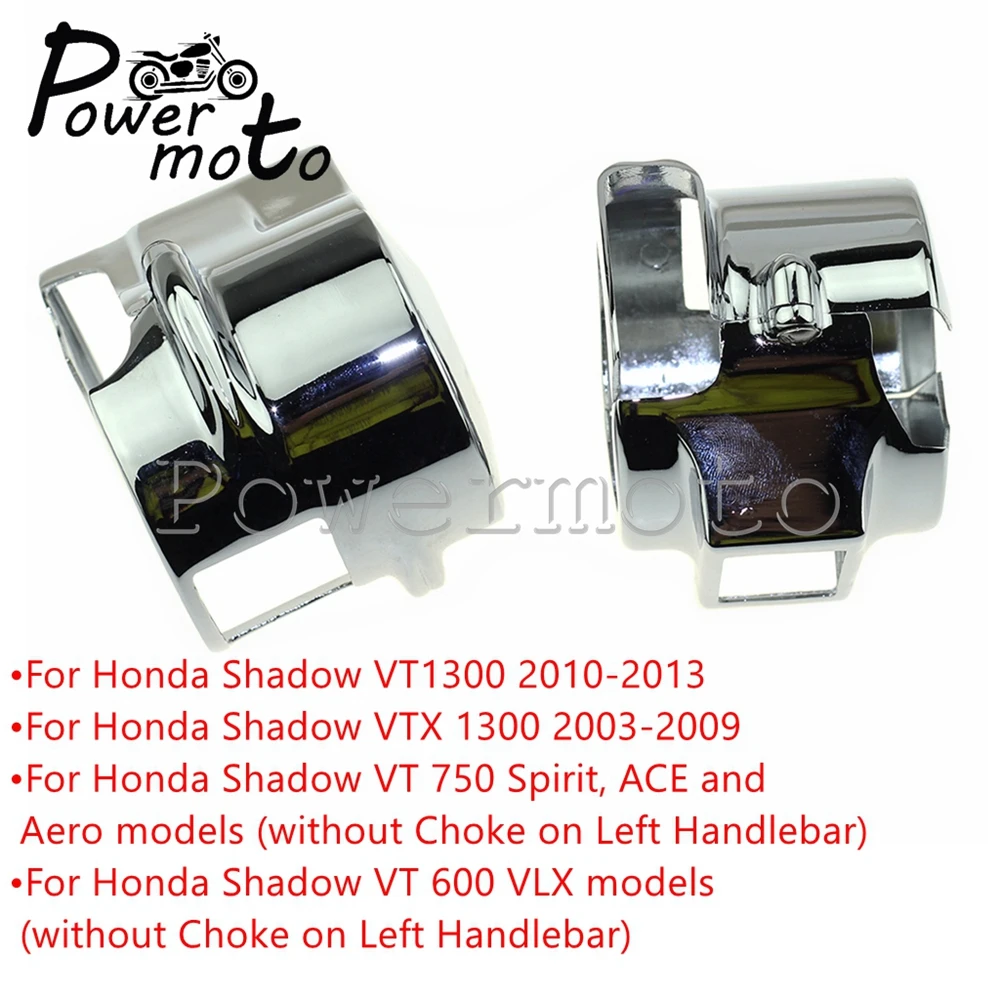 Chrome Aluminum Handlebar Switch Housings Cover For Honda Shadow VTX 1300 2003-09 VT1300 2010-2013 VT 750 Spirit ACE Aero VT600