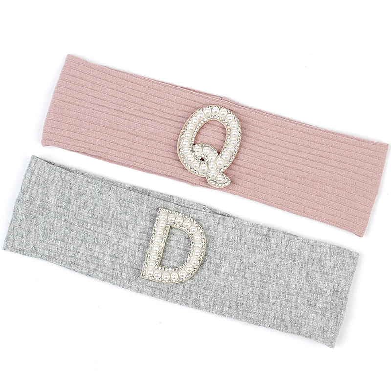 Soild Color Letter Headbands Girls Boys Hair Band Elastic Flat Stripe Soft Turban Kids Headware Baby Hair Accessories