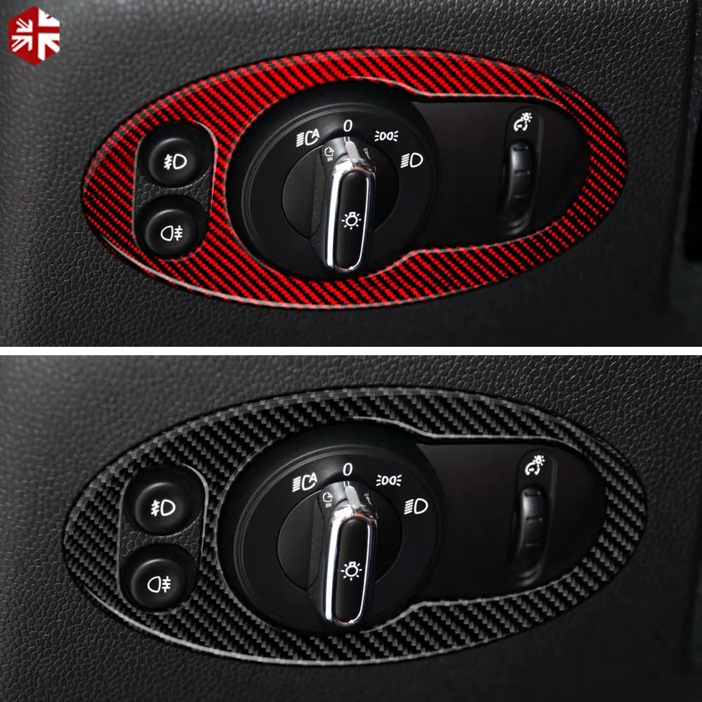 Carbon Fiber Interior Headlight Switch Cover Trim for Mini Cooper F55 F56 2014-Present