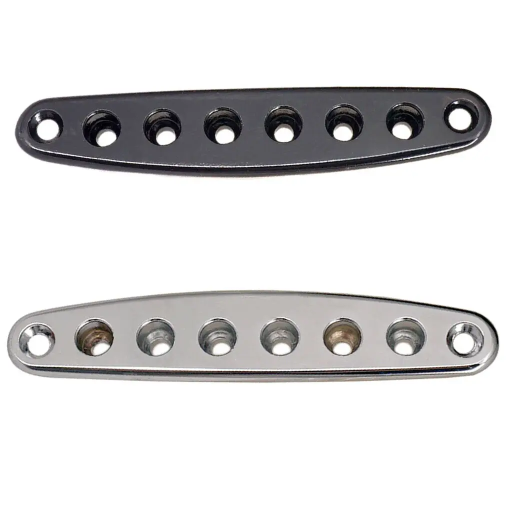 Silver/Black Optional Electric Guitar Replacement Parts Bridge String Thru Body Ferrules Bushing Mounting Plate 8-Hole