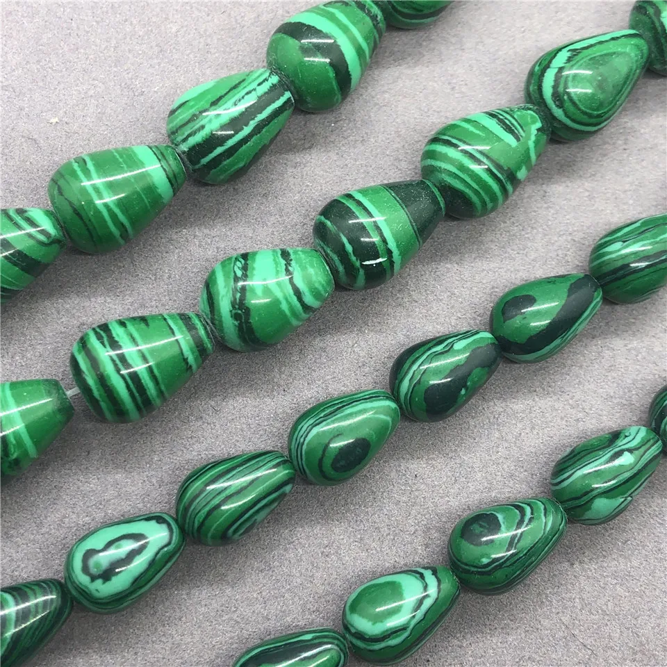 Stripe Malachite Drop Beads Natural Loose Stone Diy for Necklace