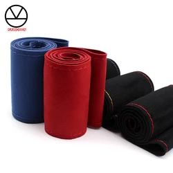 KAWOSEN 37/38cm DIY Car Steering Wheel Cover Micro Fiber Leather Car Steering Cover Needle and Thread Interior Accessorie SWCH19