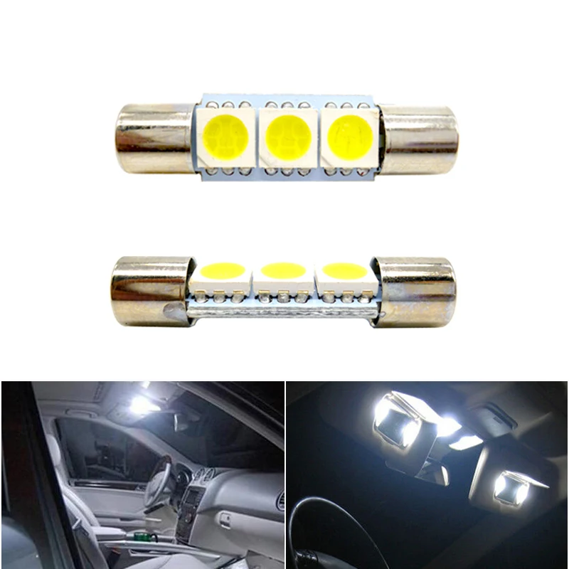 2x 28mm 29mm led Car light C5W C10W Interior light Festoon Vanity Mirror Sun Visor Lights Bulb Lamp Door Dome Reading Lamp 12V