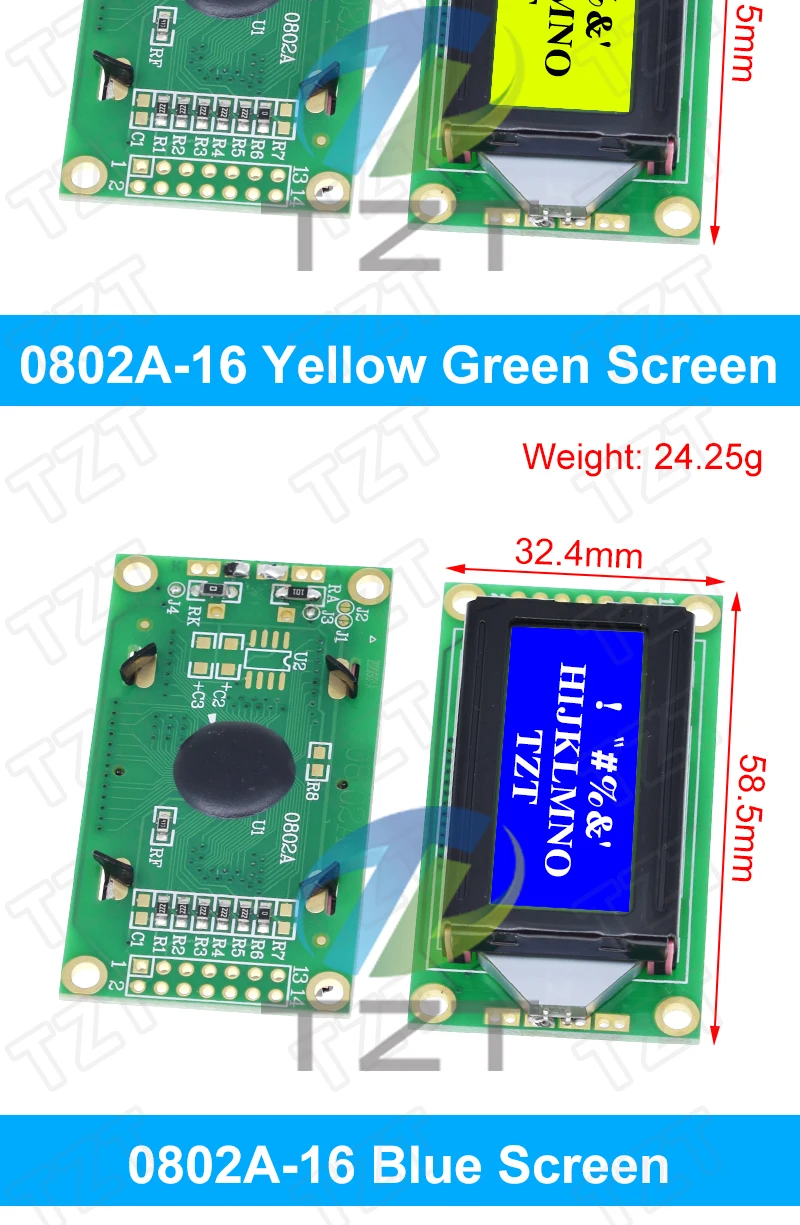 TZT LCD Modul Für Arduino LCD0802 LCD1602 LCD2004 LCD12864 LCD Zeichen UNO R3 Mega2560 Display PCF8574T IIC I2C Schnittstelle – Detail 3