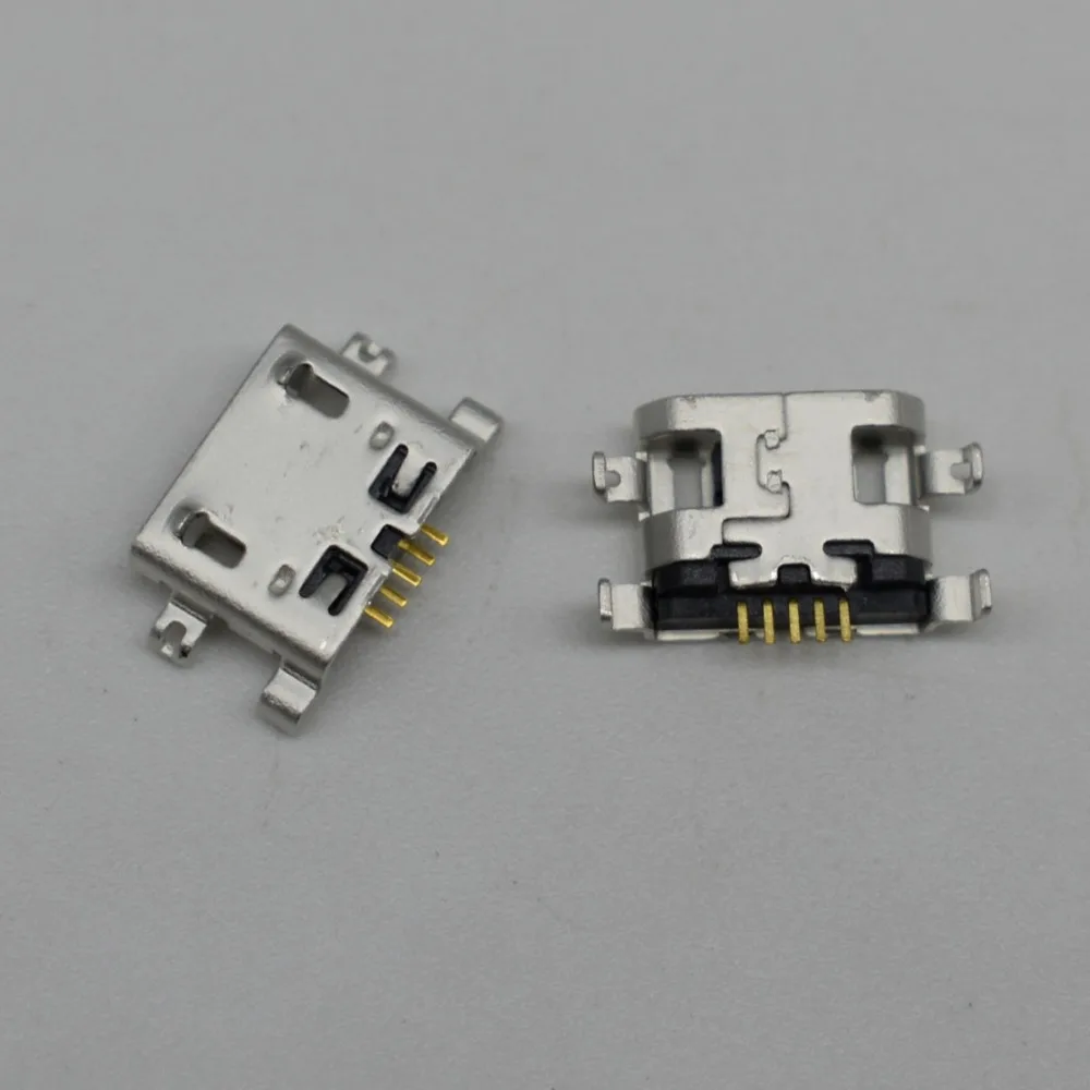 100 pçs 5pin de alta qualidade micro usb carregamento doca porto conector soquete para alcatel um toque pop c5 ot5036 5036 5036d