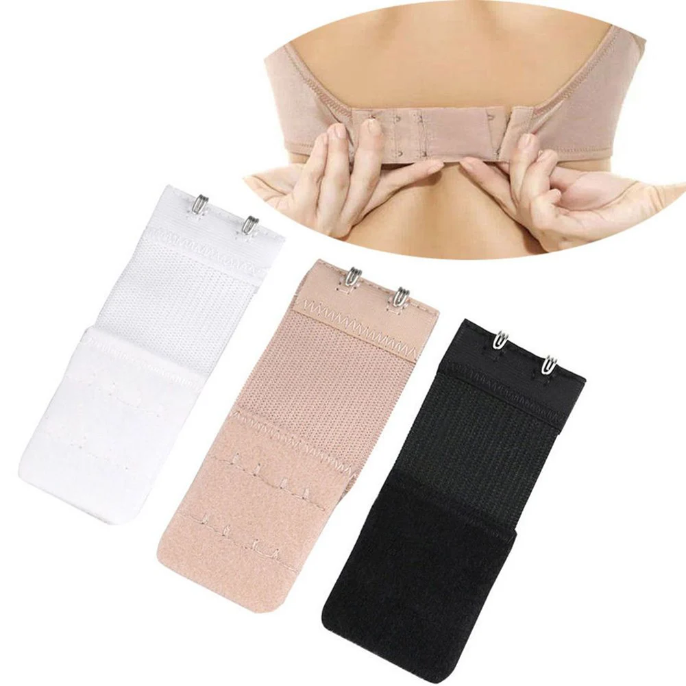 2 Rows 2 Hooks Bra Extender Strap Buckle Extension Clasp Straps Women Bra Extension Lengthened Adjustable Belt Buckle Underwear