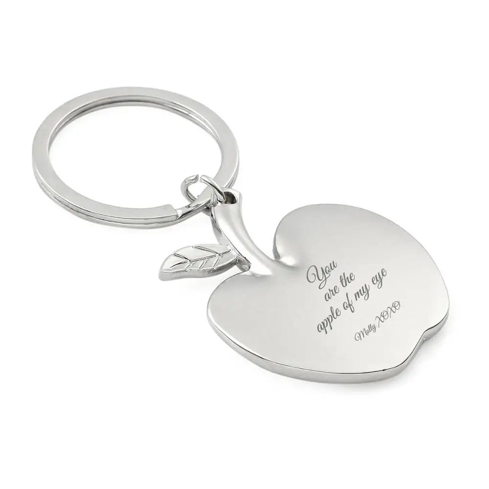

100Pcs Personalized Apple Key Chain Gift For Party Guests Thank You Favor For Teacher and Graduates Custom Advertising Promotion