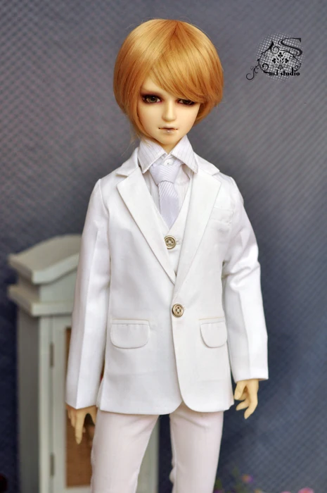 

1/4 1/3 BJD White Suit Outfit for BJD/SD MSD SD13 ID75 Strong Uncle Doll clothes not include doll and other Accessories E2606