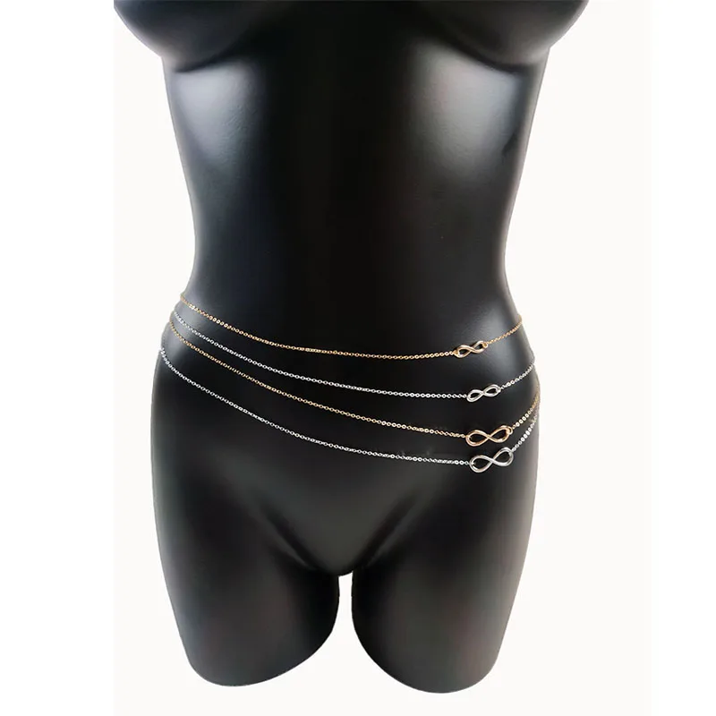 Punk Simple Bow-knot Waist Chains Body Chain Goth Fashion Body Jewelry for Women Sexy Dress Accessories Gift Bikini Beach Belly